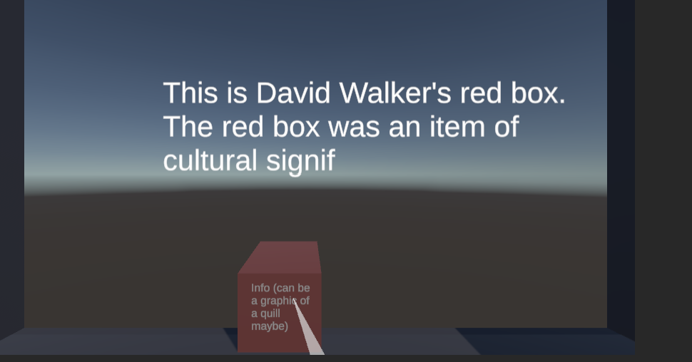 Screenshot of info text display appearing